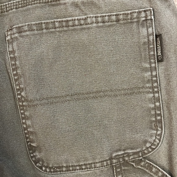 Wolverine Canvas Utility Work Pants Gray Straight Leg Heavy Carpenter Loop 34x30 - Picture 7 of 12